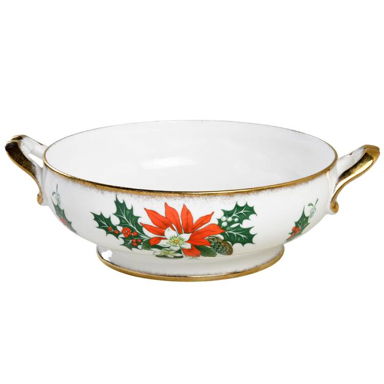 Noel (Gold Trim) Round Vegetable No Lid