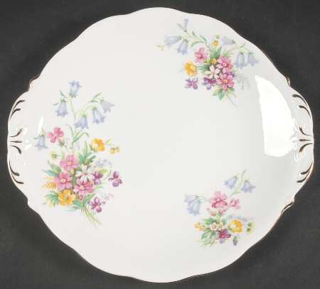 Old Country Spray Handled Cake Plate