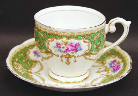 Regency Green Footed Cup & Saucer Set