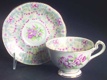 Royal Bridal Gown Footed Cup & Saucer Set