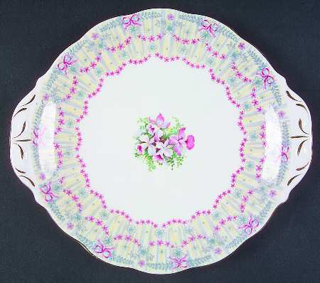 Royal Bridal Gown Handled Cake Plate