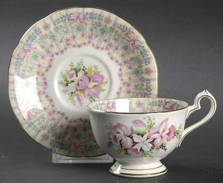 Royal Bridal Gown Footed Demitasse Cup & Saucer Set