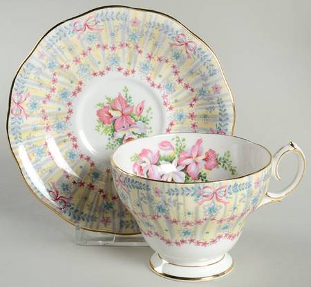 Royal Bridal Gown Footed Cup & Saucer Set