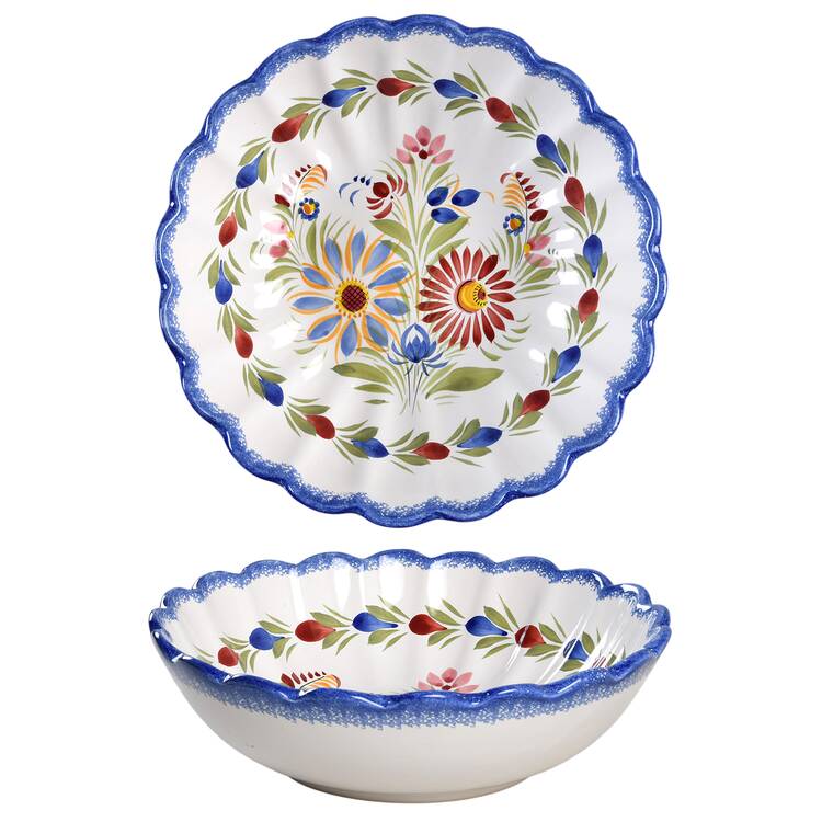 Fleuri Royal 10" Large Salad Serving Bowl
