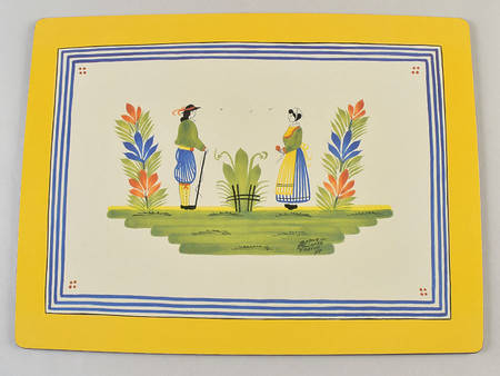 Henriot (Lady Or Man Center) Rectangular Placemat w/Felt Backing