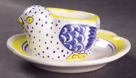 Henriot (Lady Or Man Center) Figural Egg Cup