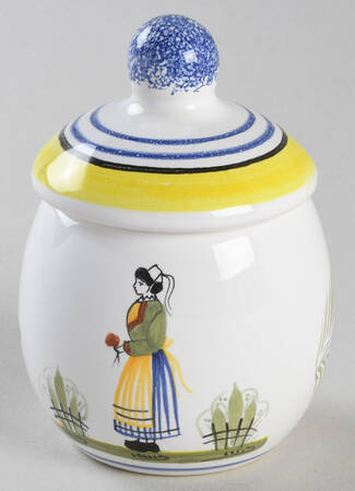 Henriot (Lady Or Man Center) Mustard Jar & Lid