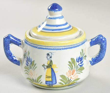Henriot (Lady Or Man Center) Sugar Bowl & Lid