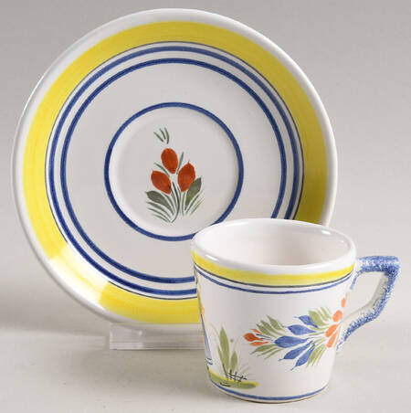 Henriot (Lady Or Man Center) Espresso Cup and Saucer Set