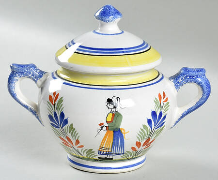 Henriot (Lady Or Man Center) Sugar Bowl & Lid