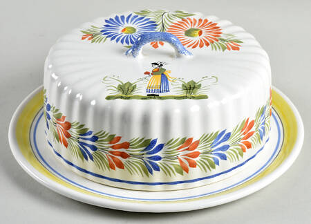 Henriot (Lady Or Man Center) Round Cheese Dish & Lid