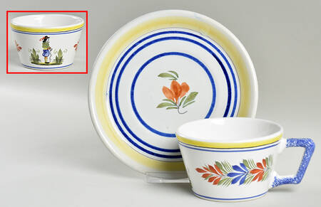 Henriot (Lady Or Man Center) Oversized Cup & Saucer Set