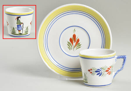 Henriot (Lady Or Man Center) Espresso Cup and Saucer Set
