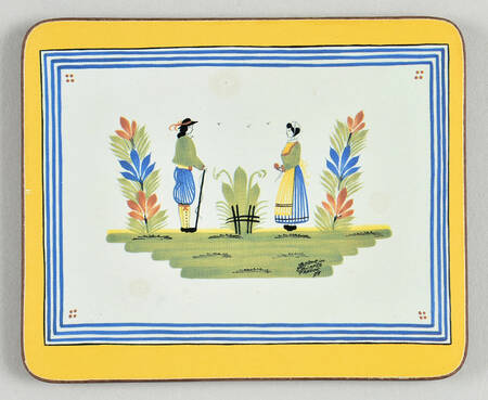 Henriot (Lady Or Man Center) Rectangular Coaster-Corkback