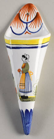Henriot (Lady Or Man Center) 8" Wall Pocket Vase