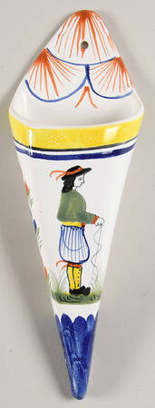 Henriot (Lady Or Man Center) 8" Wall Pocket Vase