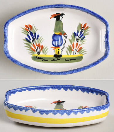 Henriot (Lady Or Man Center) 4" Oval Ashtray