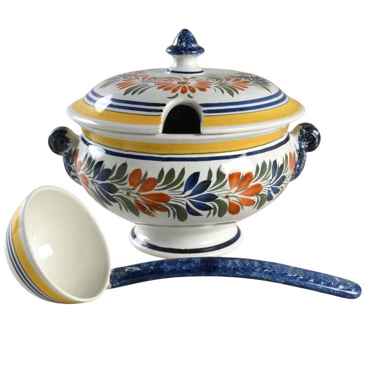 Henriot (Lady Or Man Center) Tureen & Lid with Ladle