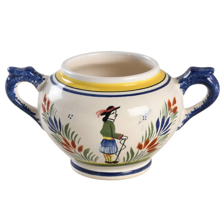 Henriot (Lady Or Man Center) Sugar Bowl No Lid by Quimper