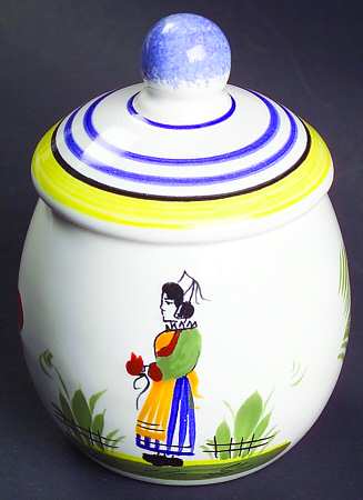 Henriot (Lady Or Man Center) Mini Sugar Bowl & Lid