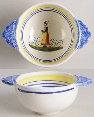 Henriot (Lady Or Man Center) Lugged Child's Bowl