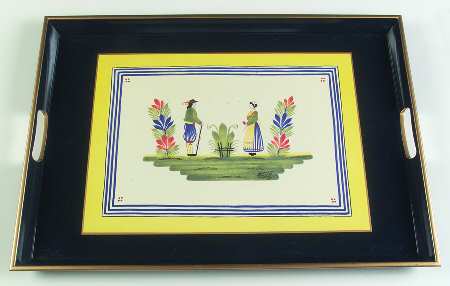 Henriot (Lady Or Man Center) Handled Melamine Tray