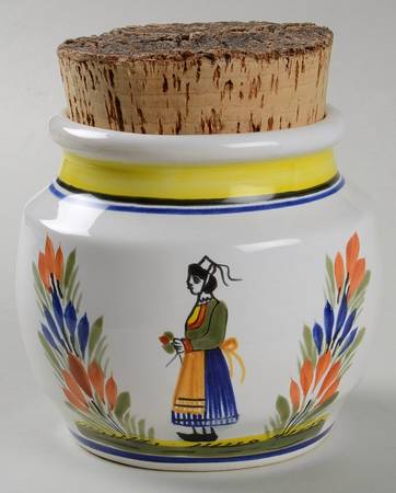 Henriot (Lady Or Man Center) 4" Storage Jar & Lid