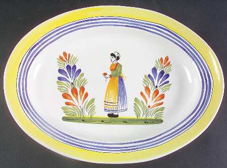 Henriot (Lady Or Man Center) 13" Oval Serving Platter