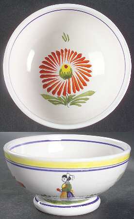 Henriot (Lady Or Man Center) 5" Footed Bowl