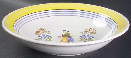 Henriot (Lady Or Man Center) 11" Large Salad Serving Bowl