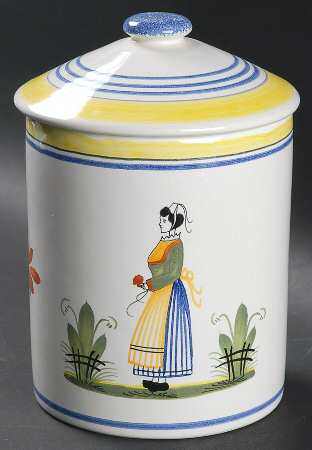 Henriot (Lady Or Man Center) Large Canister & Lid
