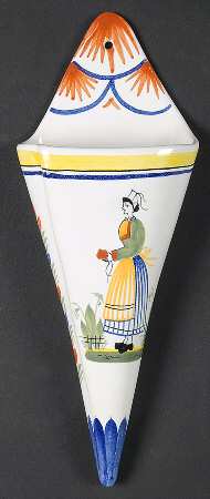 Henriot (Lady Or Man Center) 9" Wall Pocket Vase