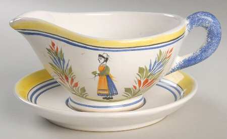 Henriot (Lady Or Man Center) Gravy Boat & Underplate