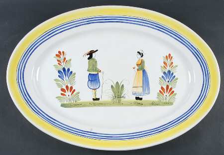 Henriot (Lady Or Man Center) 22" Oval Serving Platter