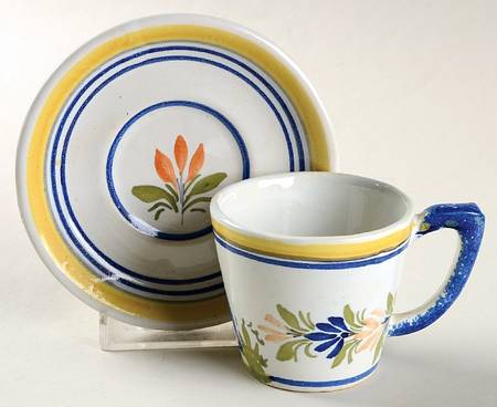 Henriot (Lady Or Man Center) Espresso Cup and Saucer Set