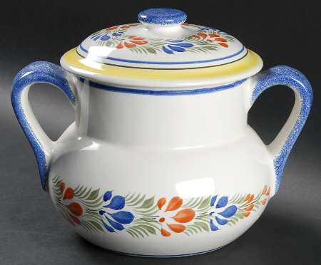 Henriot (Lady Or Man Center) Cookie Jar & Lid