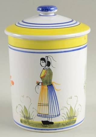 Henriot (Lady Or Man Center) 4" Storage Jar & Lid