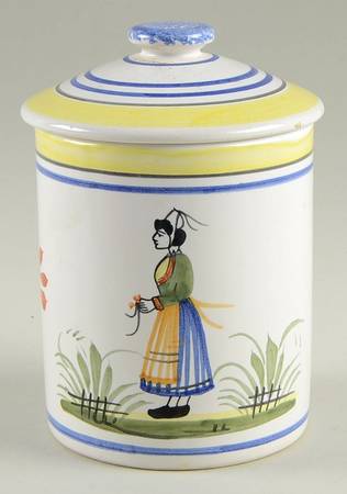 Henriot (Lady Or Man Center) 3" Storage Jar & Lid