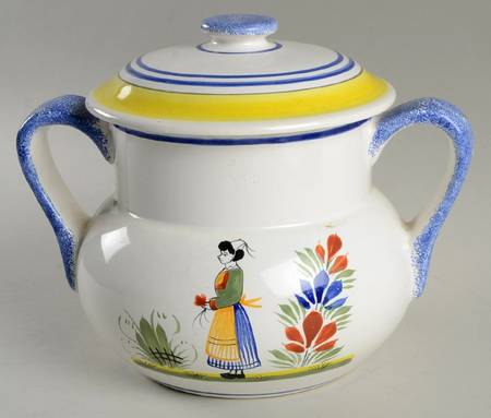 Henriot (Lady Or Man Center) Cookie Jar & Lid