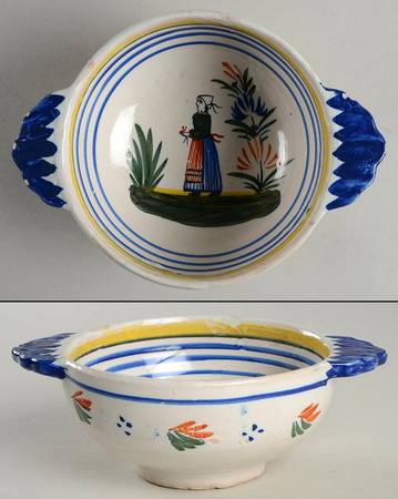 Henriot (Lady Or Man Center) Lugged Cereal Bowl