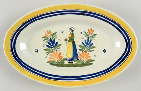 Henriot (Lady Or Man Center) 11" Oval Serving Platter