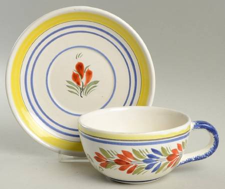 Henriot (Lady Or Man Center) Breakfast Cup & Saucer Set
