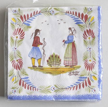 Henriot (Lady Or Man Center) Package of Paper Beverage Napkins