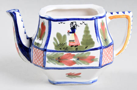 Mistral Blue (Octagonal, Lady Center) Mini Teapot No Lid