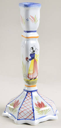 Mistral Blue (Octagonal, Lady Center) 9" Tall Candlestick