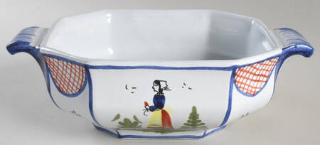Mistral Blue (Octagonal, Lady Center) Round Vegetable No Lid