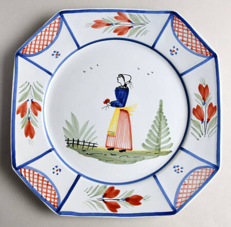 Mistral Blue (Octagonal, Lady Center) Dinner Plate