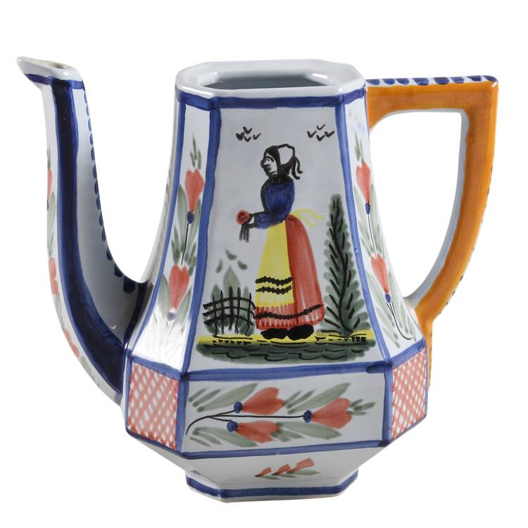 Mistral Blue (Octagonal, Lady Center) Coffee Pot No Lid
