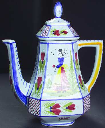 Mistral Blue (Octagonal, Lady Center) Coffee Pot & Lid