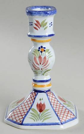Mistral Blue (Octagonal, Lady Center) 5" Candlestick